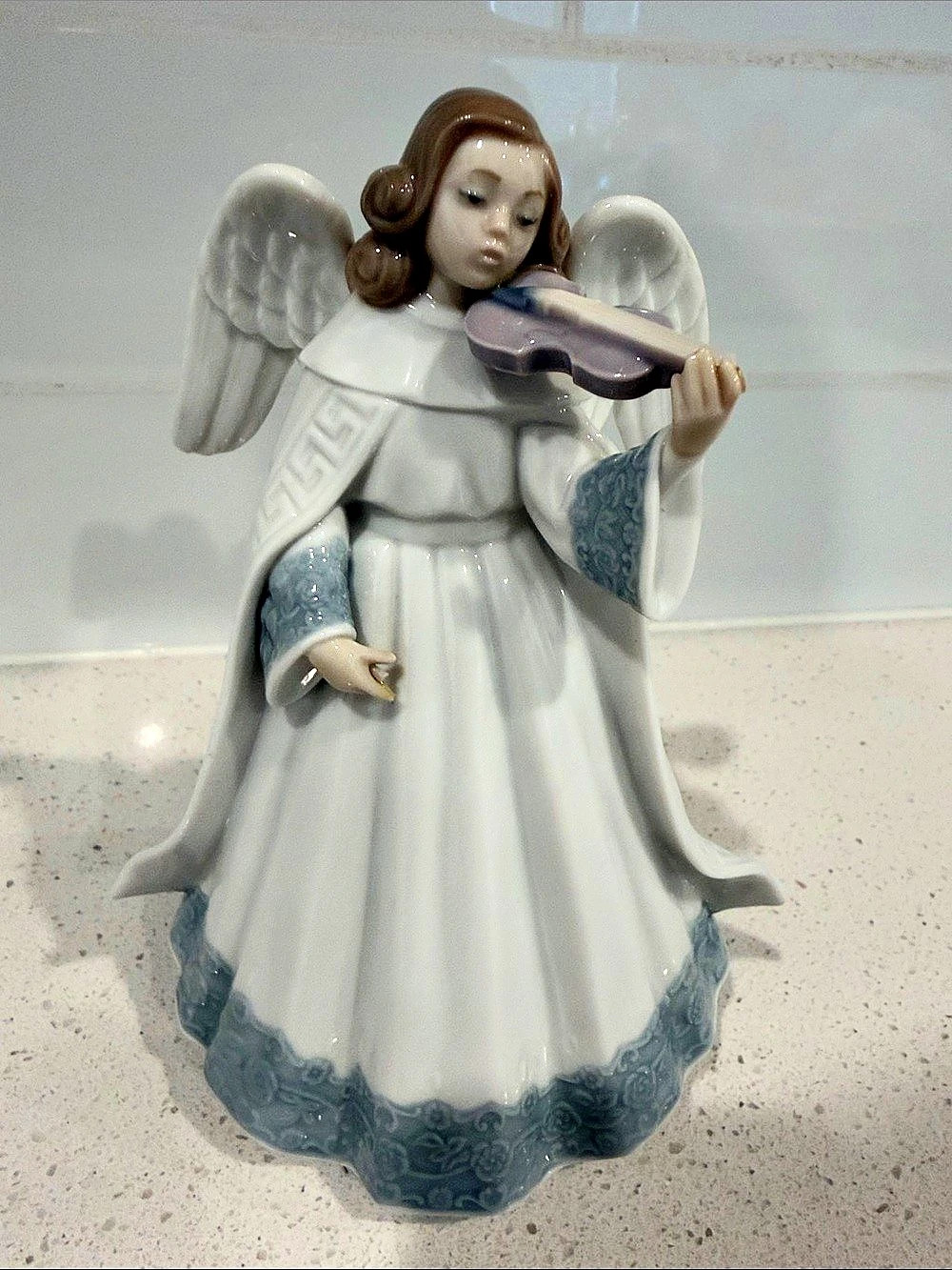 Lladro Angelic Violinist #6126 Porcelain Angel Figurine Retired BROKEN BOW